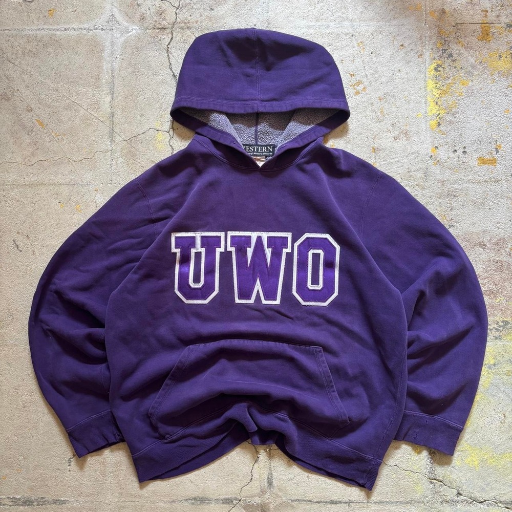 Vintage Western University Purple UWO Hoodie - Size L